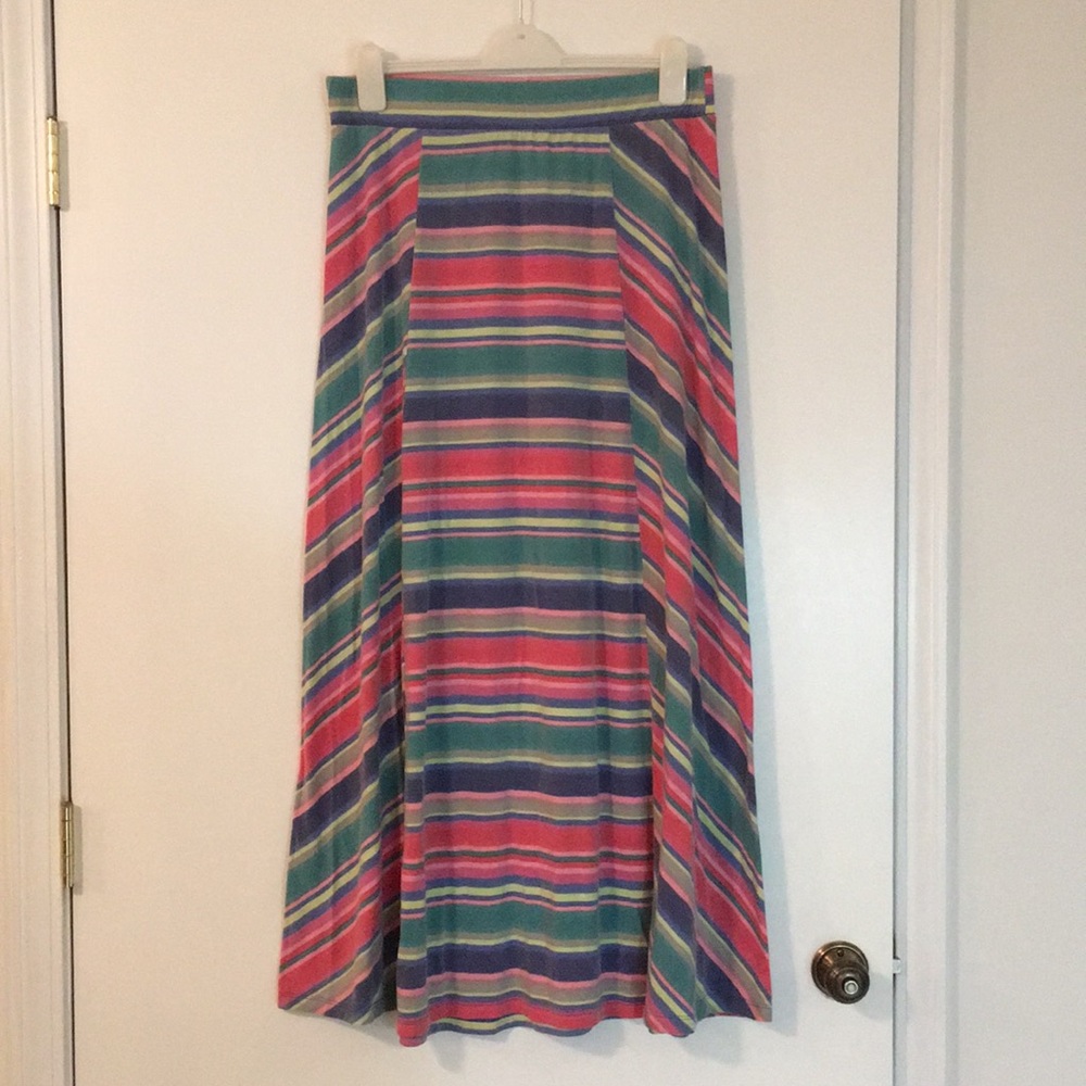 Colorful Striped Long Maurices Skirt